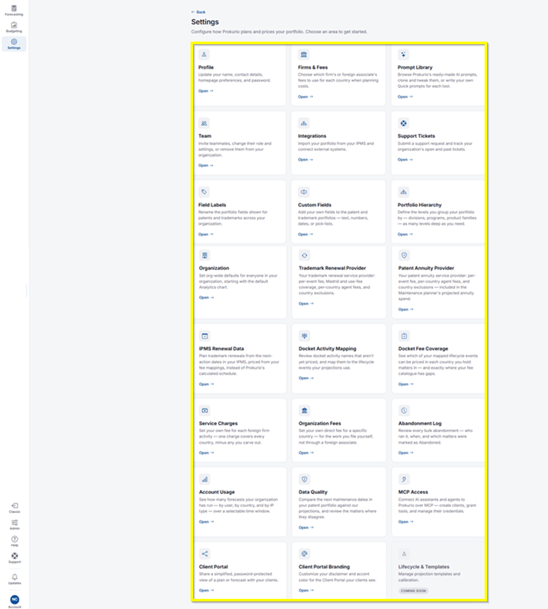 Next Gen Settings Page Next Gen Settings Page