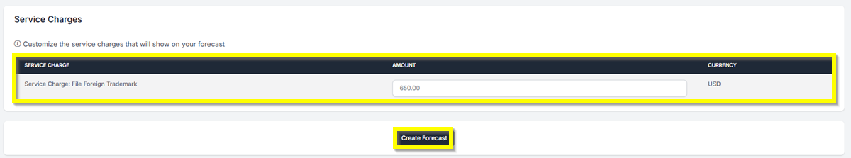 Create Service Charge