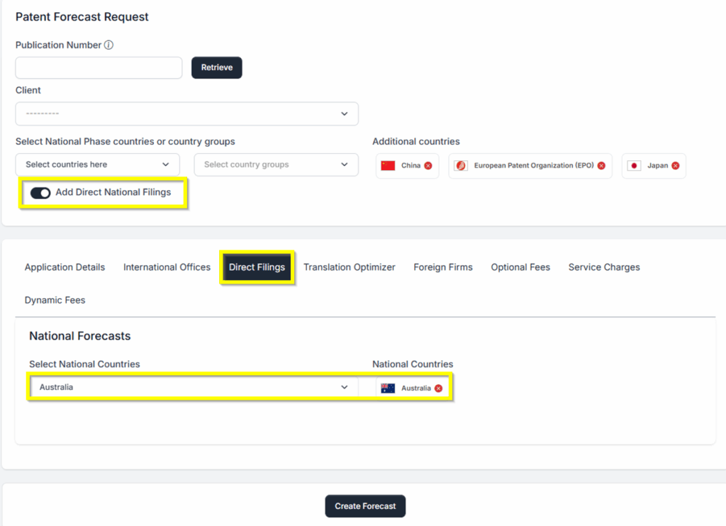 Direct National Phase entry Direct National Phase entry