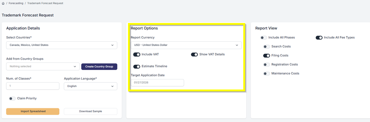 Report Options Report Options