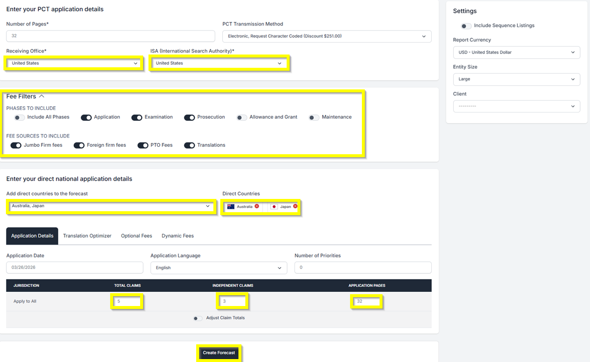 PCT and Direct Fee Filter