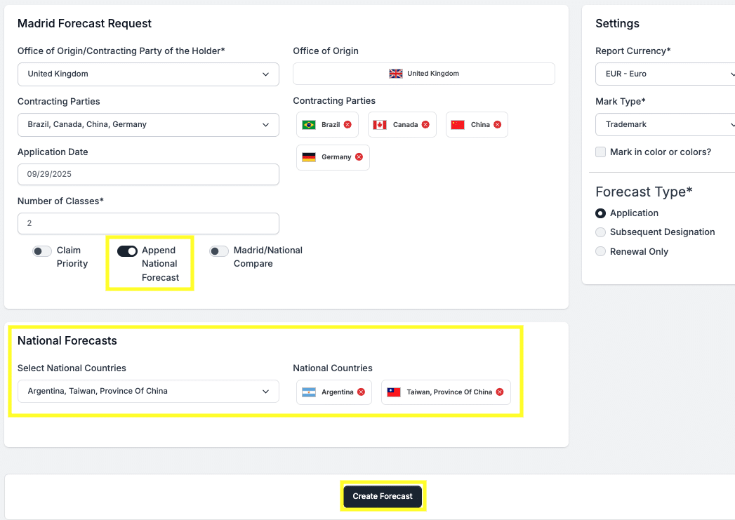 madrid cost forecast MN2