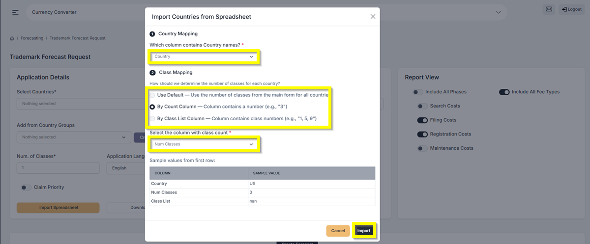 Import Spreadsheet Import Spreadsheet
