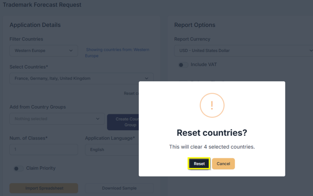Confrim Reset